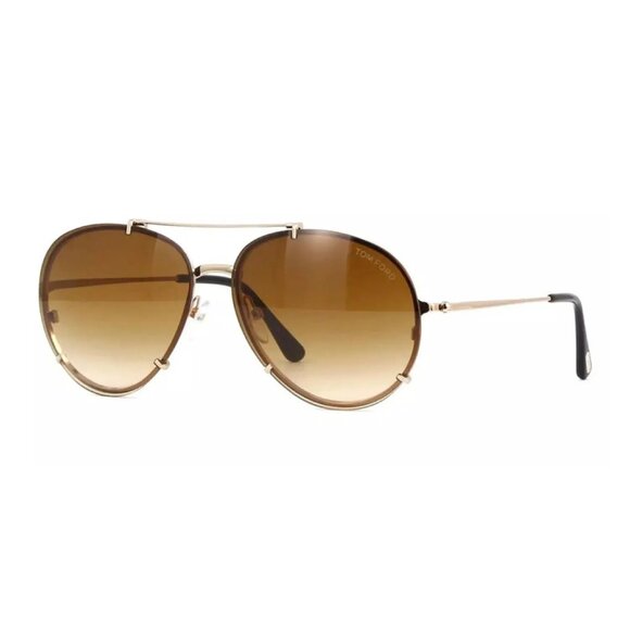 NEW TOM FORD SUNGLASSES GOLD/BROWN MEN AVIATOR EYEWEAR - Picture 1 of 3